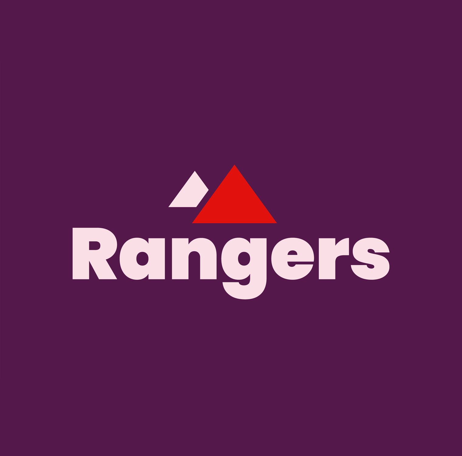 Rangers written in light purple on dark purple background